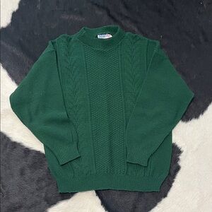 Vintage Green Cable Knit Sweater